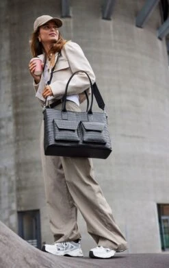 KelseyMBG Arbejdstaske, Mat Croco -Tasker Shop markberg dk work bag one size kelseymbg arbejdstaske mat croco 59445510537555